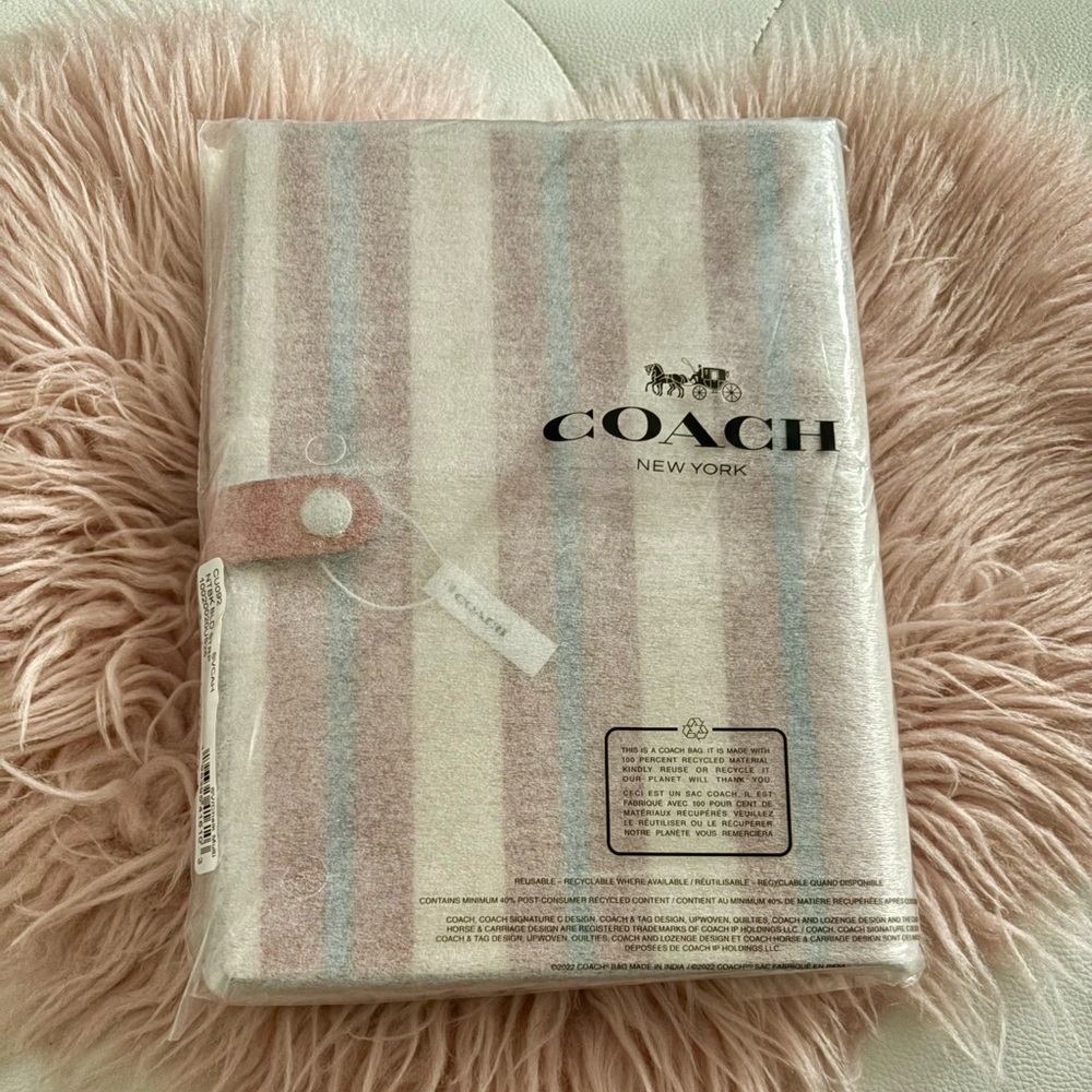 NEW Coach Coated Canvas Chalk Multi Stripe Notebook Journal Diary Agenda - Picture 13 of 15